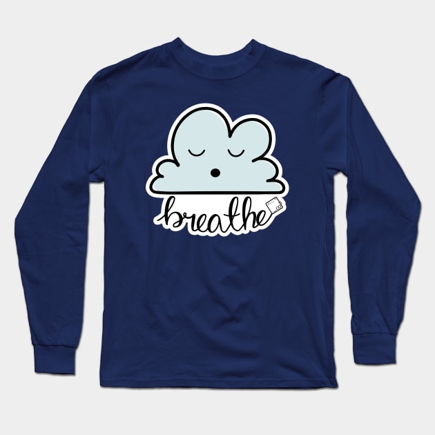 Breathe Kawaii Cloud Design Long Sleeve T-Shirt by Disocodesigns